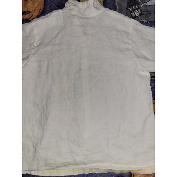 Vintage Linen Shirt Focus USA Button Front Women's XL Garden Patches Embroidered - Picture 16 of 16